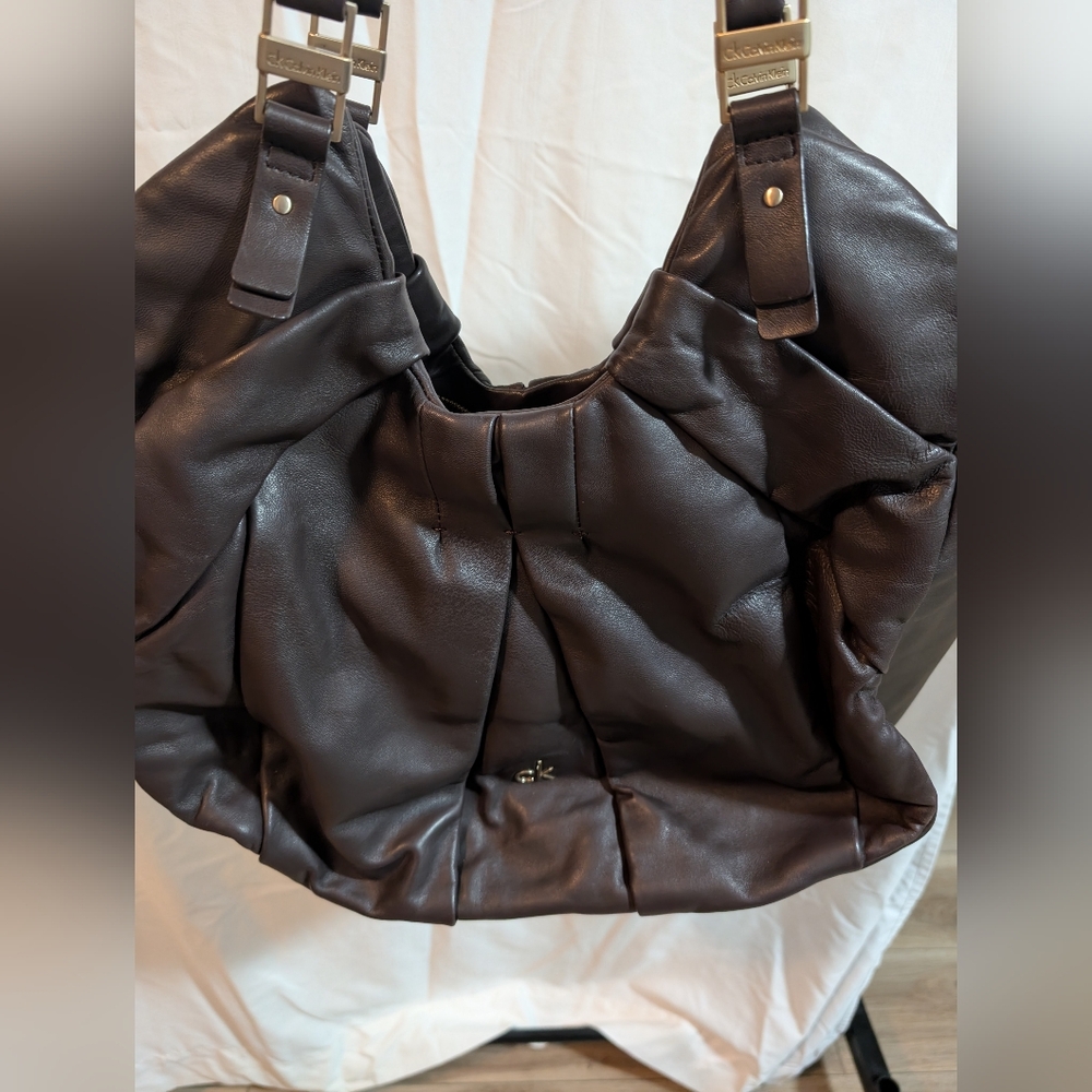 Calvin Klein Brown Leather Shoulder Bag